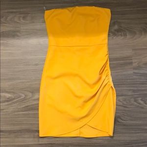 Yellow midi dress